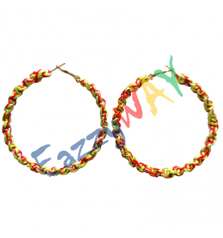 Tribal Hoop Earrings - Thread Wrapped