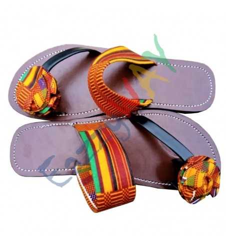 African print slippers