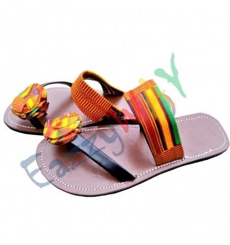 African print slippers