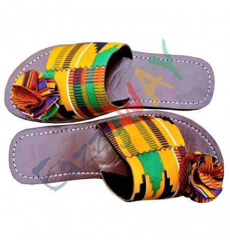 African print slippers