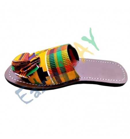 African print slippers