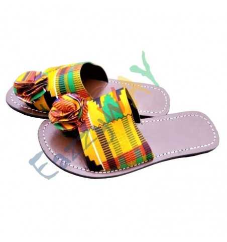 African print slippers