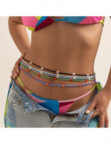 Beach Jewellery - Beaded Belly Chain with Cowrie Shells – Bensbeach